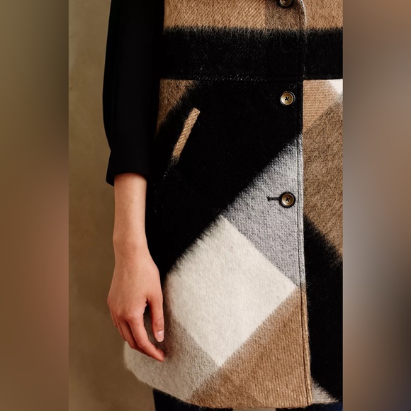 Anthropologie Elevenses Wool Blend Buffalo Plaid Vest - Picture 3 of 13